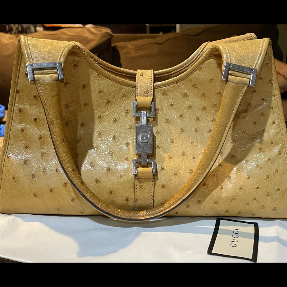 Rare! Gucci ostrich handbag
